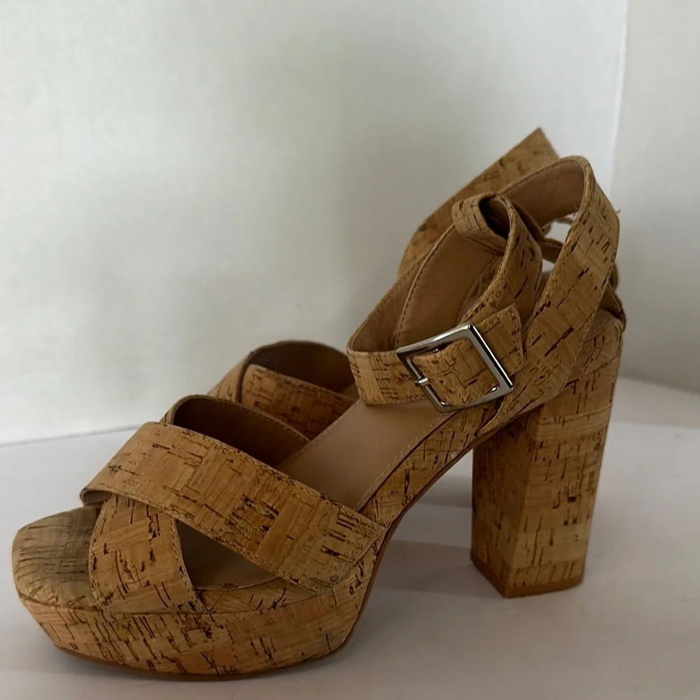 Torrid Women's Cork Platform Sandals - Size 7W - Wide Fit - Crisscross Straps